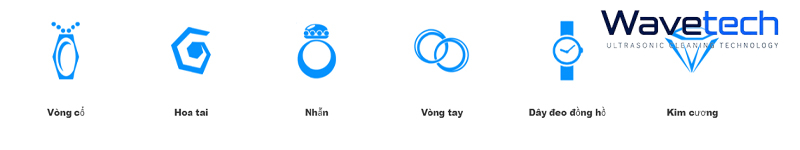 Các đồ trang sức được làm sạch bằng sóng siêu âm
